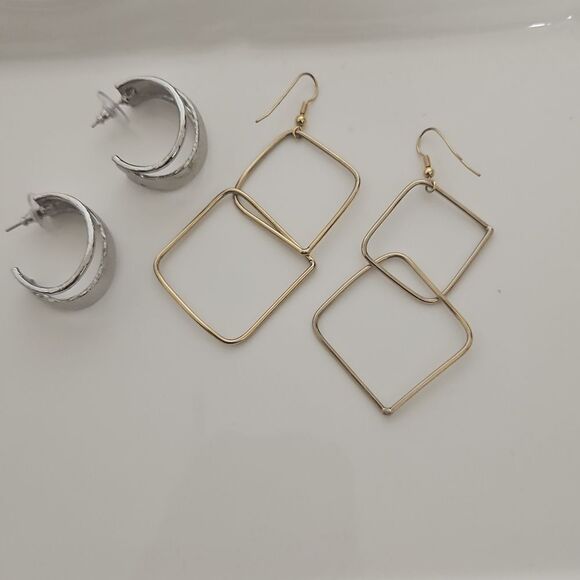 Guess Bundle Loop & Chandler Earrings Silver & Gold Plated - Picture 14 of 16